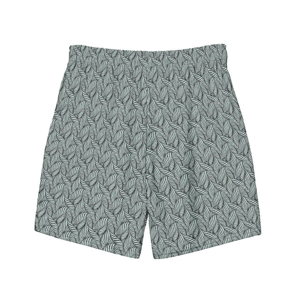 Men's Eco Grey Palm Swim Trunks - Firu Total Sales
