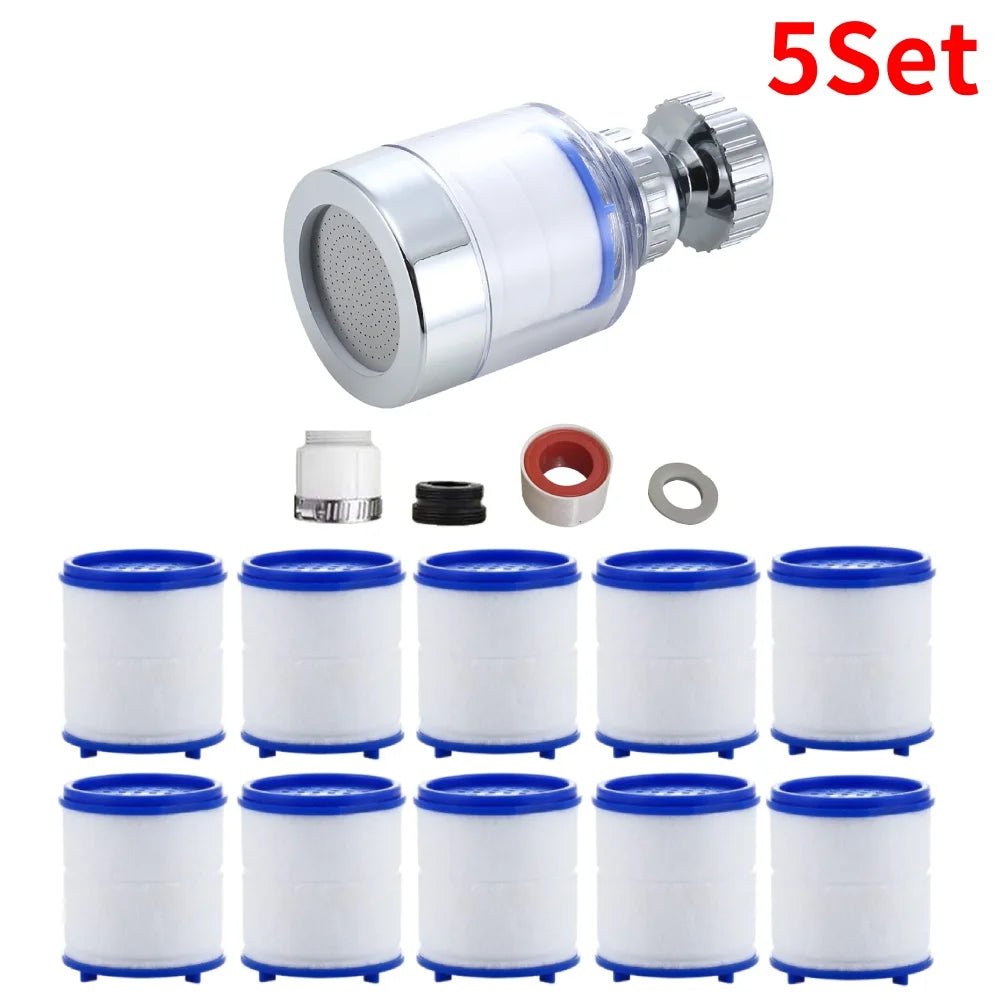 1 - 5Set Faucet Water Filter Element Remove Chlorine Heavy Metals Filtered Showers Head Bath Filtration Purifier Soften Hard Water - Firu Total Sales