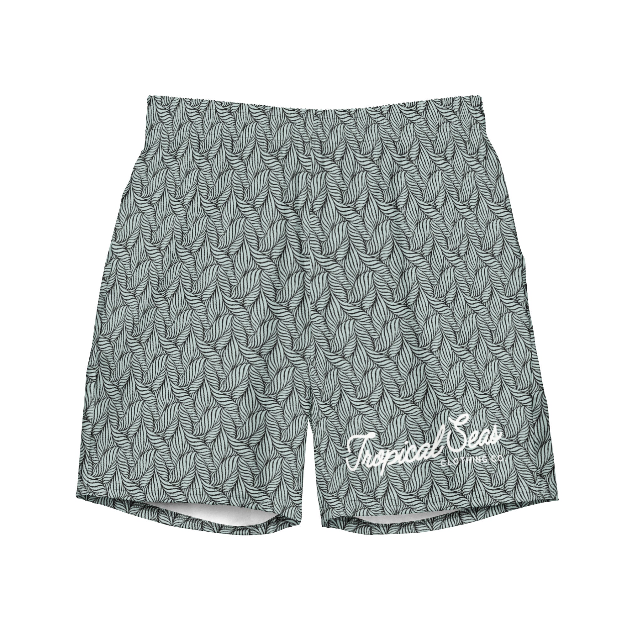Men's Eco Grey Palm Swim Trunks - Firu Total Sales