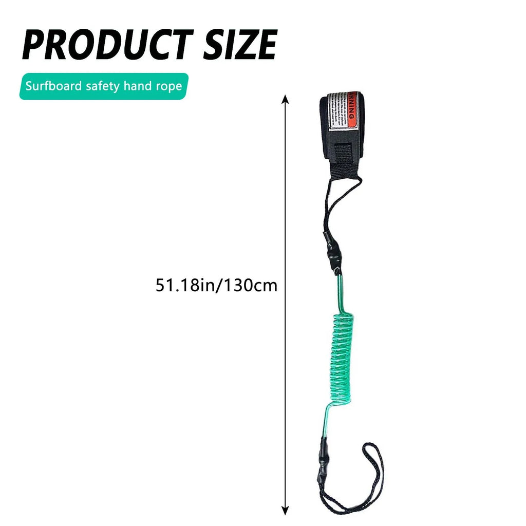 1Pcs New Hot Surf Leash Safety Hand Rope Hook and Single - Wrap Strap Coiled Bodyboarding Leash Suitable for Small to Medium Waves - Firu Total Sales