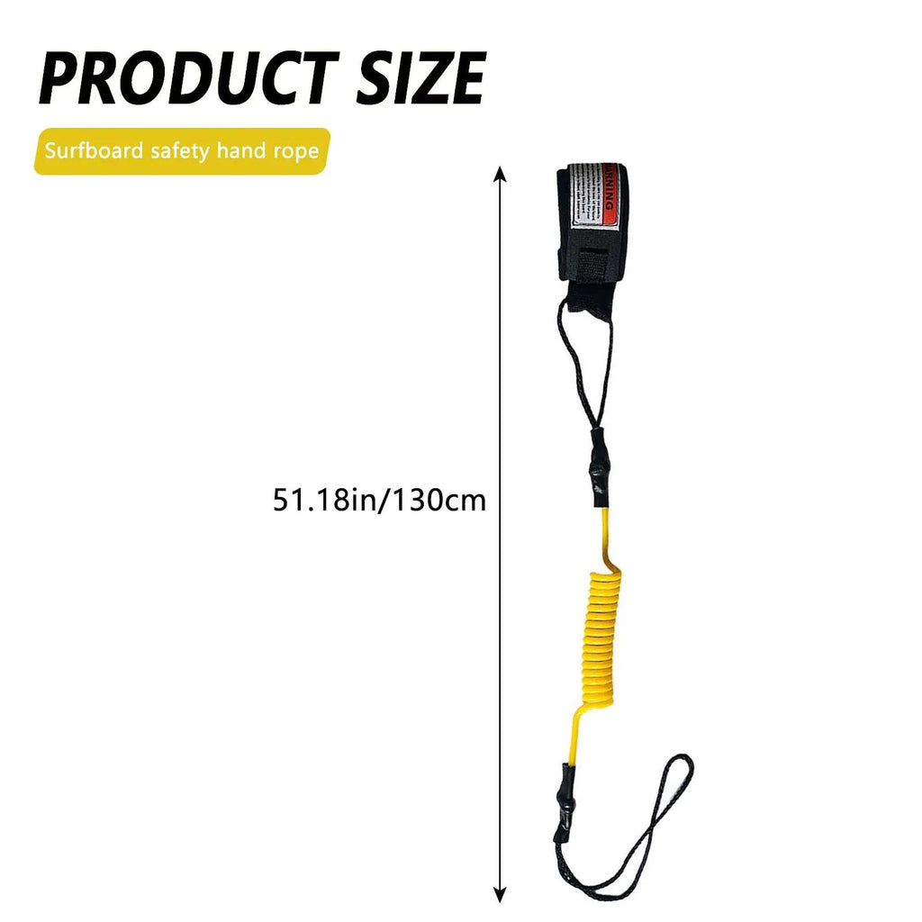 1Pcs New Hot Surf Leash Safety Hand Rope Hook and Single - Wrap Strap Coiled Bodyboarding Leash Suitable for Small to Medium Waves - Firu Total Sales