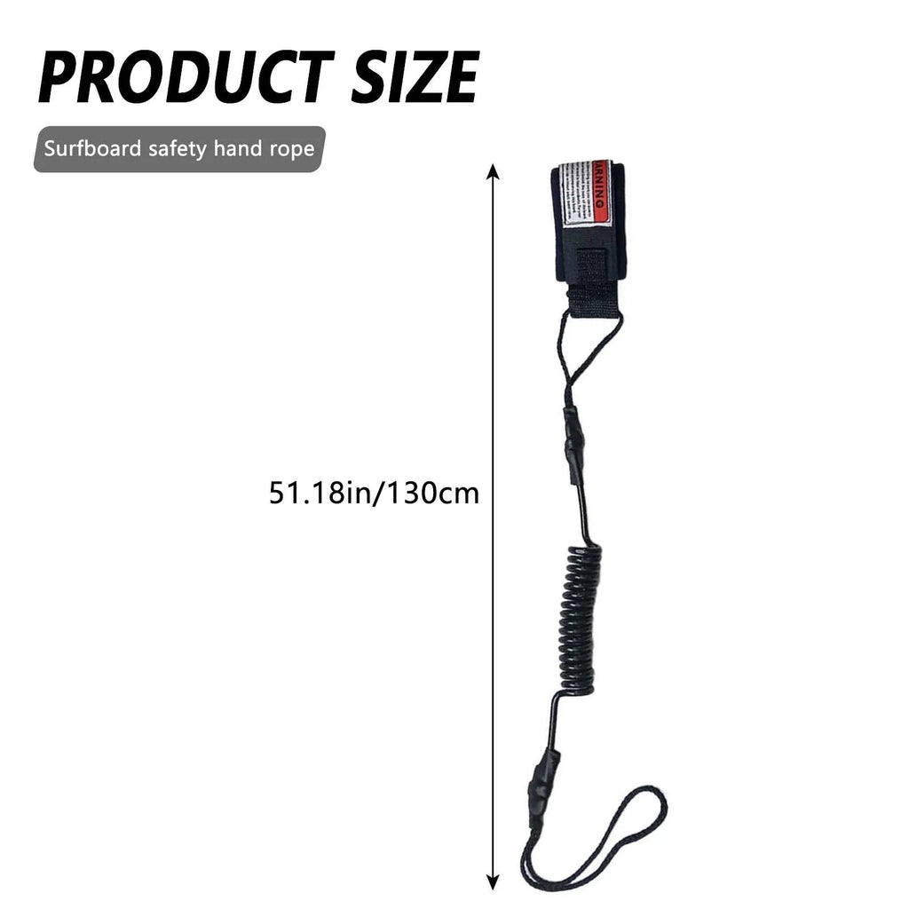 1Pcs New Hot Surf Leash Safety Hand Rope Hook and Single - Wrap Strap Coiled Bodyboarding Leash Suitable for Small to Medium Waves - Firu Total Sales