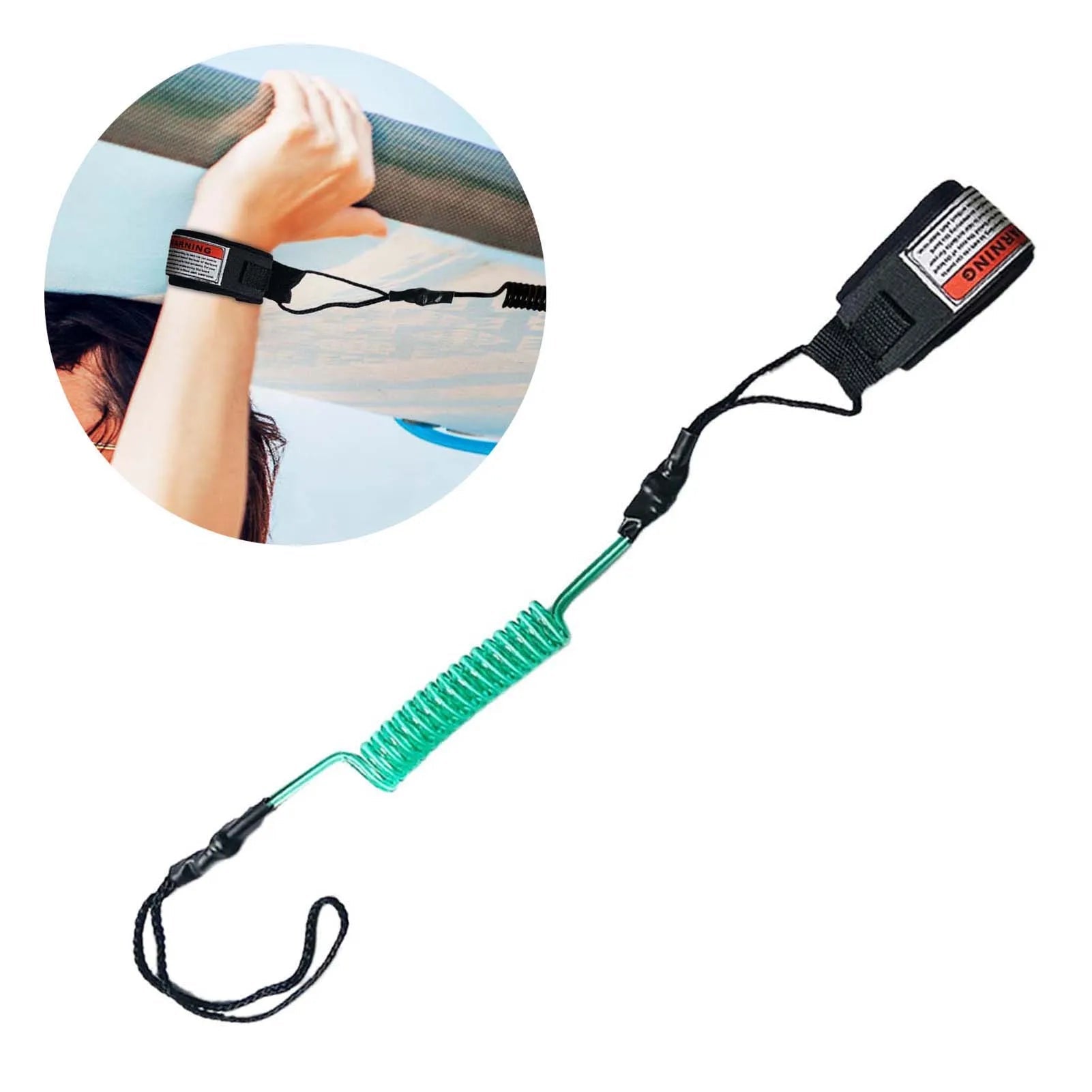 1Pcs New Hot Surf Leash Safety Hand Rope Hook and Single - Wrap Strap Coiled Bodyboarding Leash Suitable for Small to Medium Waves - Firu Total Sales