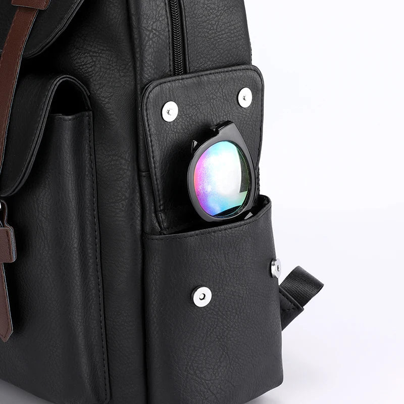 2023 Men Backpack PU Leather Bagpack Large Laptop Backpacks Male Mochilas Black Schoolbag For Teenagers Boys Brown Sac A Dos - Firu Total Sales
