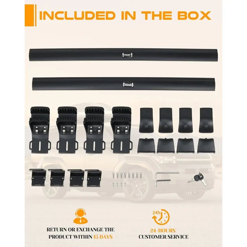 350 lbs Capacity Lockable Roof Rack Bars for 2024 - 2026 Models - Luggage Carrier, Bike, Ski, and Surfboard Compatible - Firu Total Sales