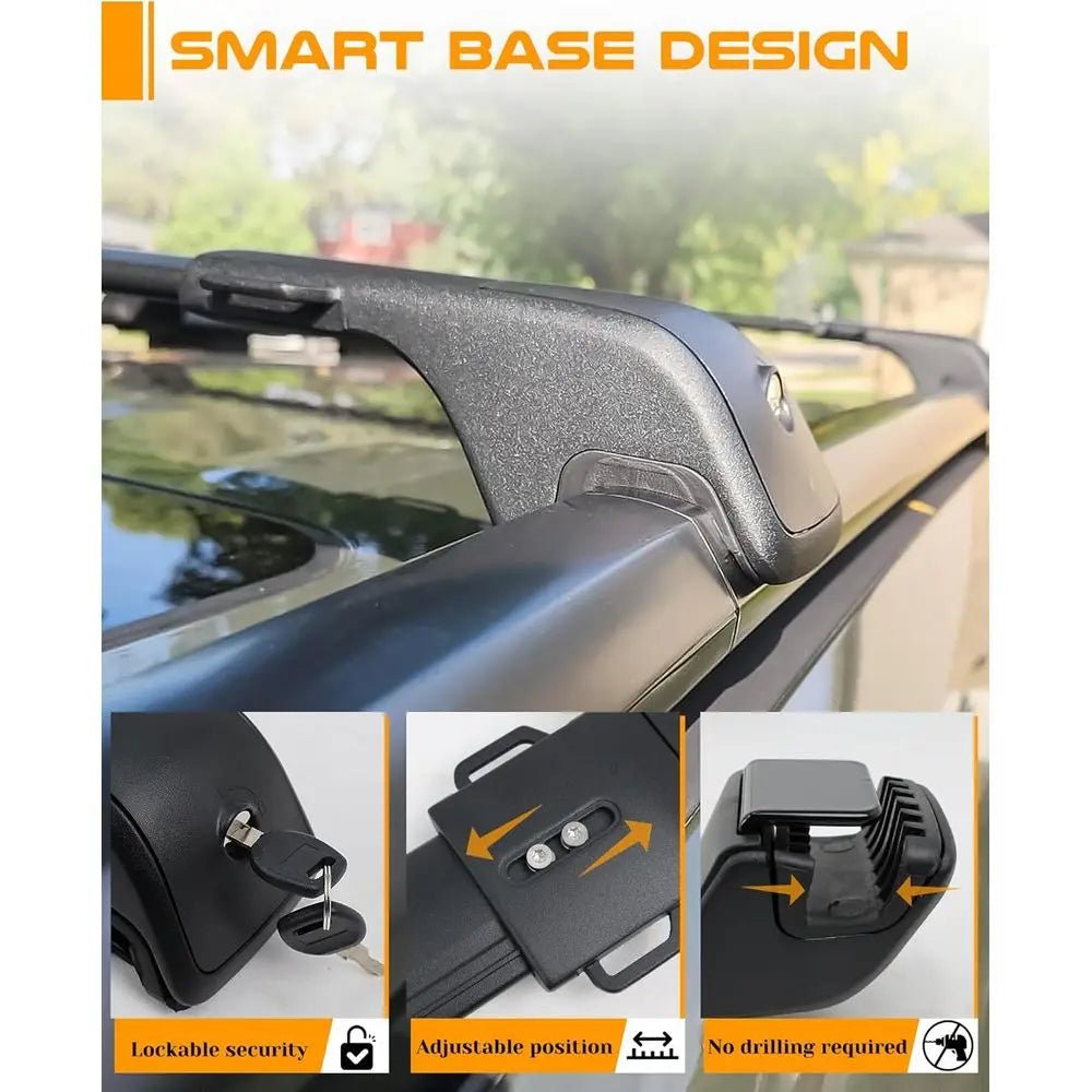 350 lbs Capacity Lockable Roof Rack Bars for 2024 - 2026 Models - Luggage Carrier, Bike, Ski, and Surfboard Compatible - Firu Total Sales