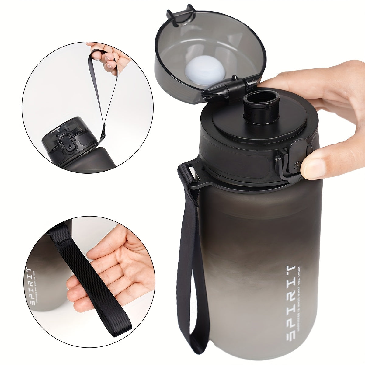 500ml/650ml Gradient Sports Water Bottle with Time Marker - Leak-Proof, Durable PC Material for Cycling, Running & Fitness