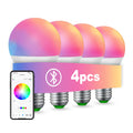 4pcs, RGBCW Smart Bulbs, Color Changing Dimmable LED Lights, Music Sync & App Control for Home Bedroom - Firu Total Sales