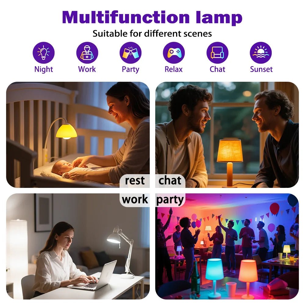 4pcs, RGBCW Smart Bulbs, Color Changing Dimmable LED Lights, Music Sync & App Control for Home Bedroom - Firu Total Sales