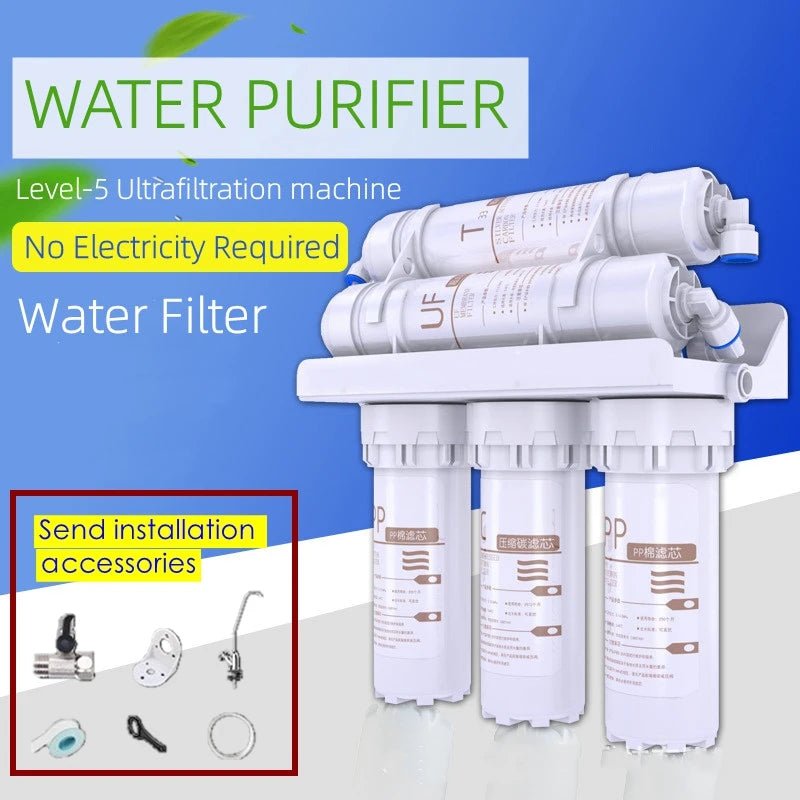 5 Stages Water Purifier Filter Household Kitchen Ultrafiltration Water Purifier Filter Water Purification System With Tap filter - Firu Total Sales