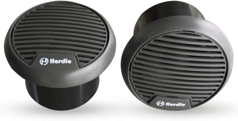 Herdio 160W 3 Inch Marine Boat Waterproof Speakers Motorcycle bluetooth Speaker Audio Stereo System For ATV UTV Outdoor (Gray)
