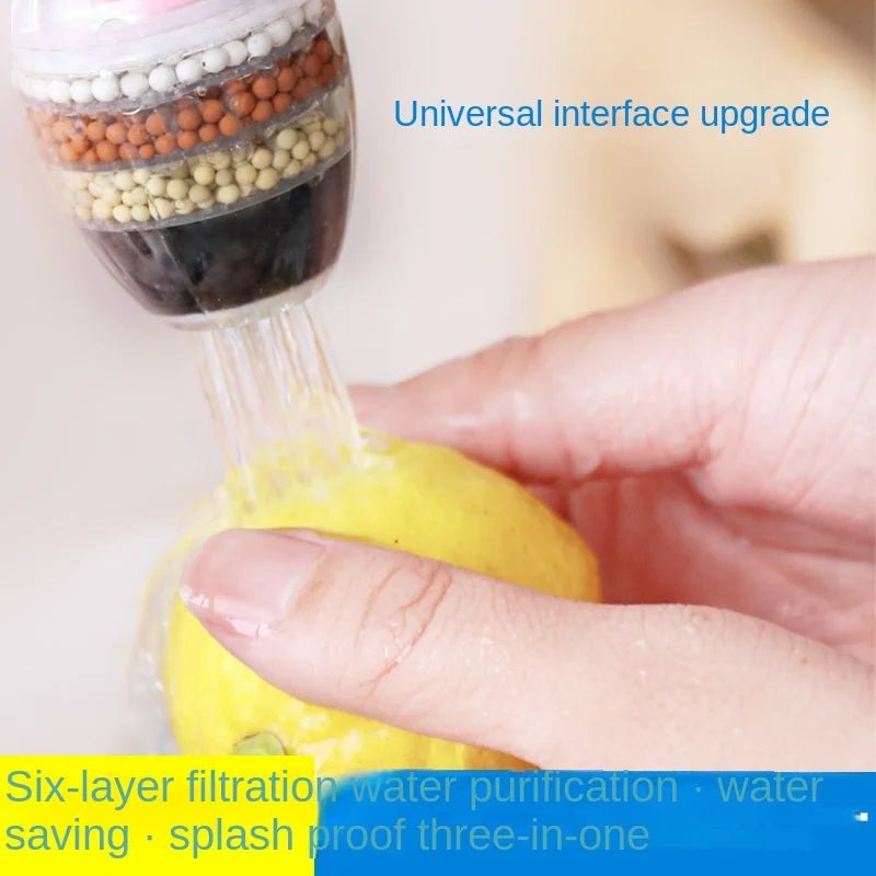 6 Layers Water Filter Tap Purifier Medical Stone Coconut Charcoal Nozzle For Faucet Kitchen Accessories Household Water Filter - Firu Total Sales
