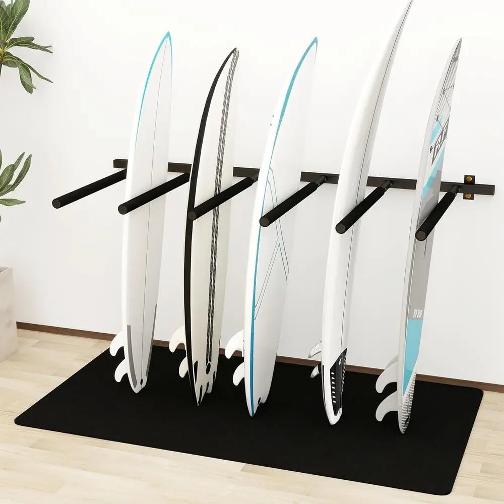 6/8 - Arm Surfboard Wall Rack with Rubber Mat for Home and Garage Storage - Firu Total Sales