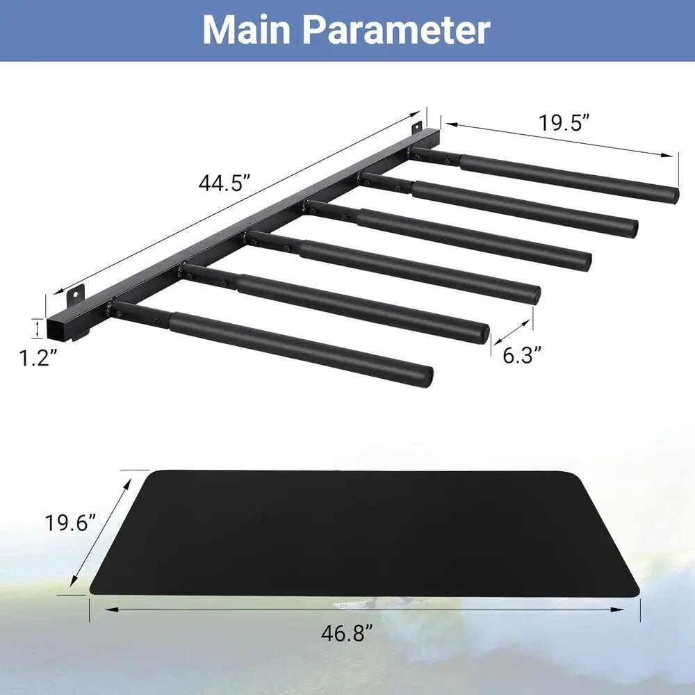 6/8 - Arm Surfboard Wall Rack with Rubber Mat for Home and Garage Storage - Firu Total Sales