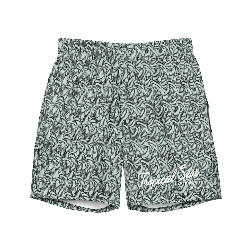 Men's Eco Grey Palm Swim Trunks - Firu Total Sales
