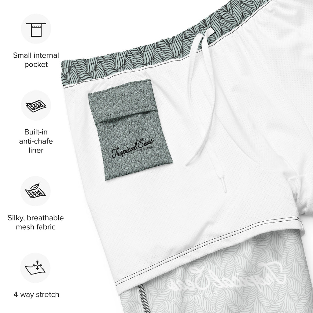 Men's Eco Grey Palm Swim Trunks - Firu Total Sales