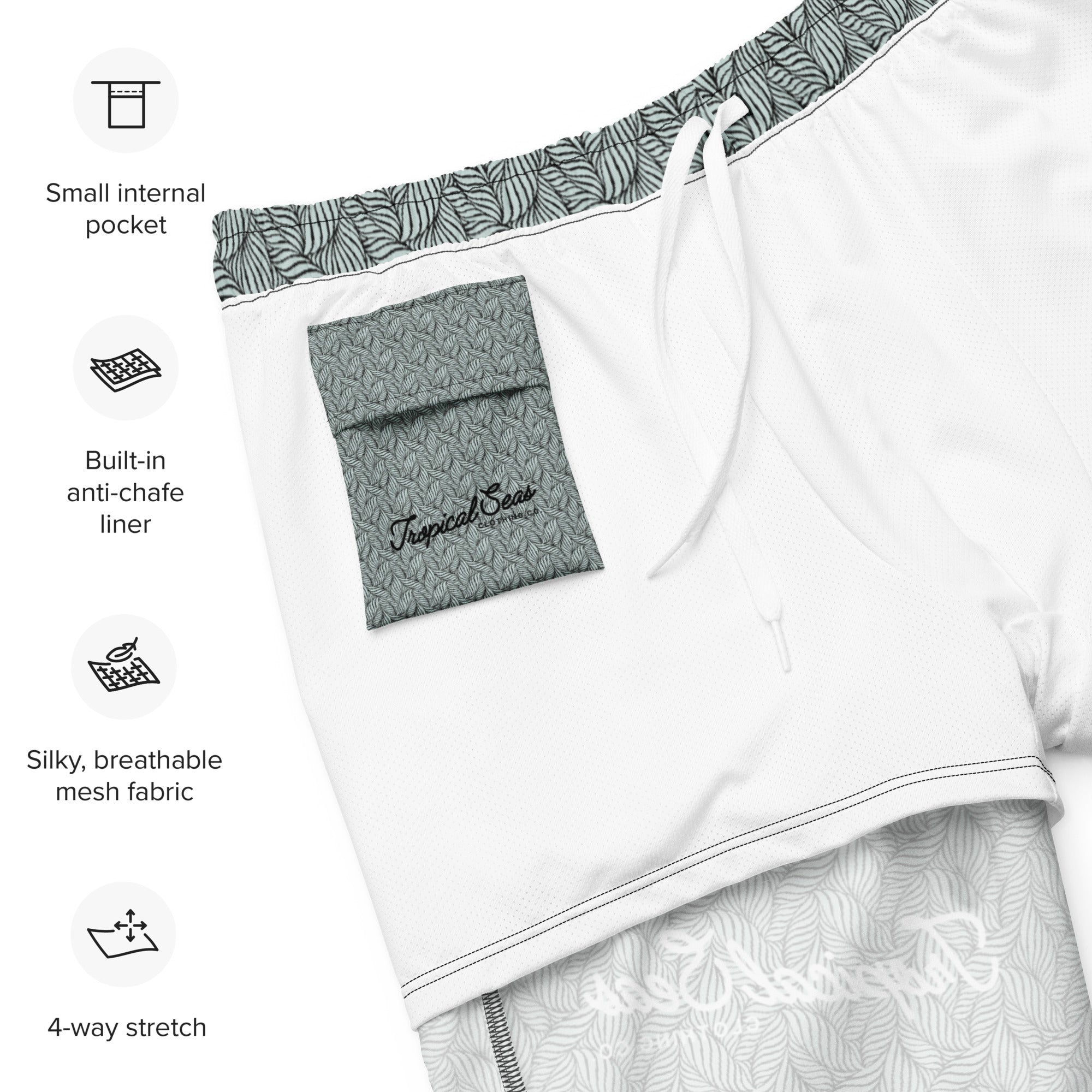 Men's Eco Grey Palm Swim Trunks - Firu Total Sales