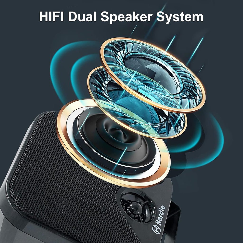 Herdio 4'' Bluetooth Marine Speakers 100W Heavy Duty Waterproof- Surface Mounted for Camper ATV UTV RZR Golf Cart Boat