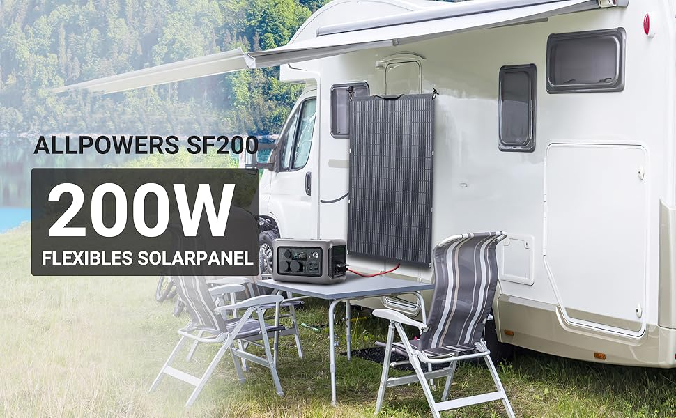 ALLPOWERS Balcony Power Plant 200W / 100W Flexible Solarpanel IP68 Solar Cell Solar Charger Photovoltaic 12V/32V off-grid for RV