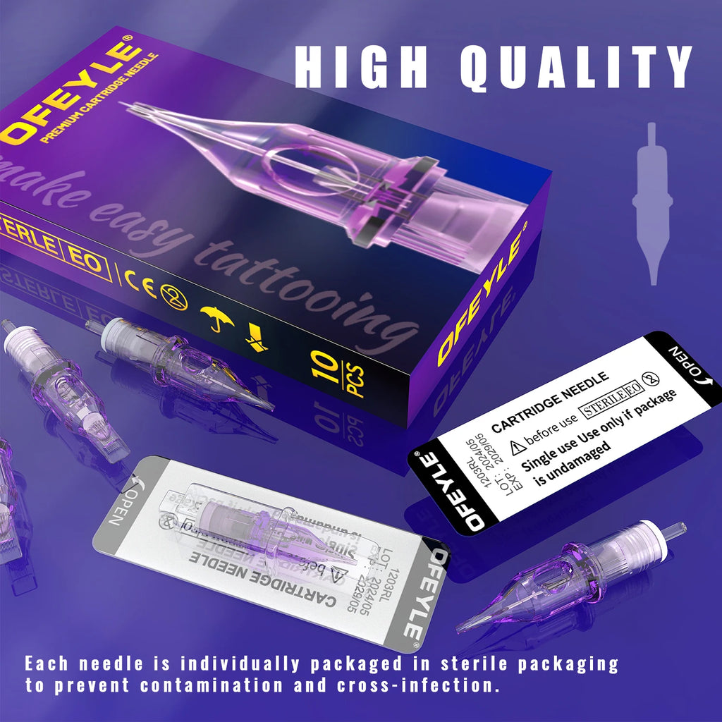 50/20PCS MIX Disposable Purple Tattoo Cartridges Needle RM / RL/ M1/ RS Needle Tattoo Needle For Tattoo Machine