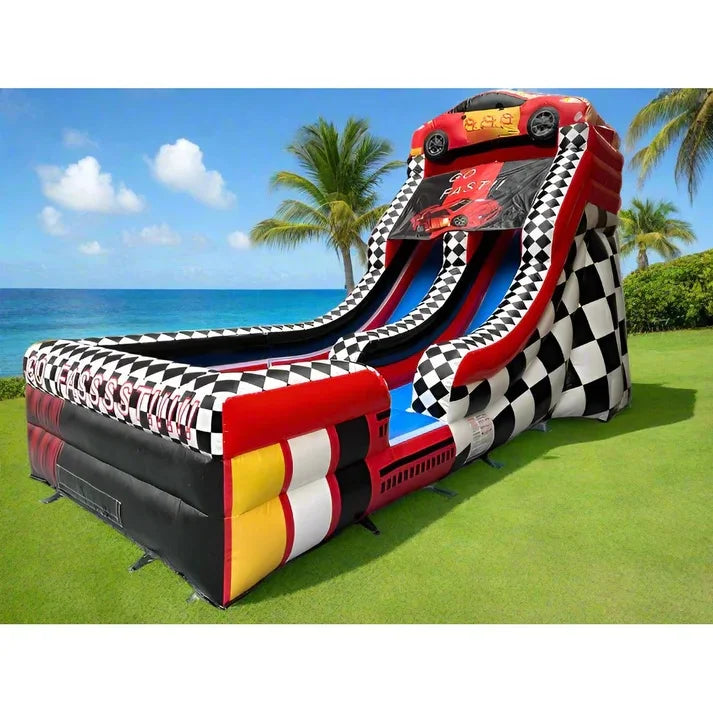 Resbaladero Inflable Comercial 14.5 FT | Tema Carreras | Mojado y Seco | Niños y Adultos 🏎️ - Firu Total Sales