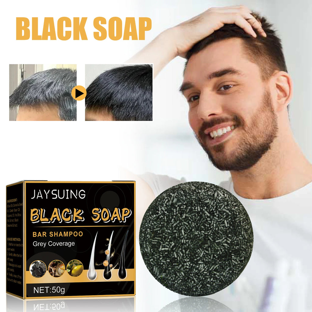 High Quality Black Soap Restores Hair Natural Color Dense Nourish Hair Care Clean Scalp Soft Hair Strong Hair Shampoo Soap