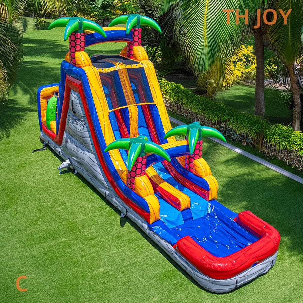 Curso de Obstáculos Inflable Comercial | Tobogán Acuático y Piscina | Fiestas 🎉 - Firu Total Sales
