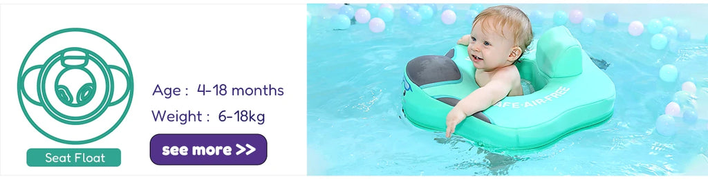 Mambobaby Float No-Slip Safe Harness ST-Cup Cake B503-150-W-Z  Safe Core No Inflation No Leaks Baby Swim Ring Toddler Pool Float