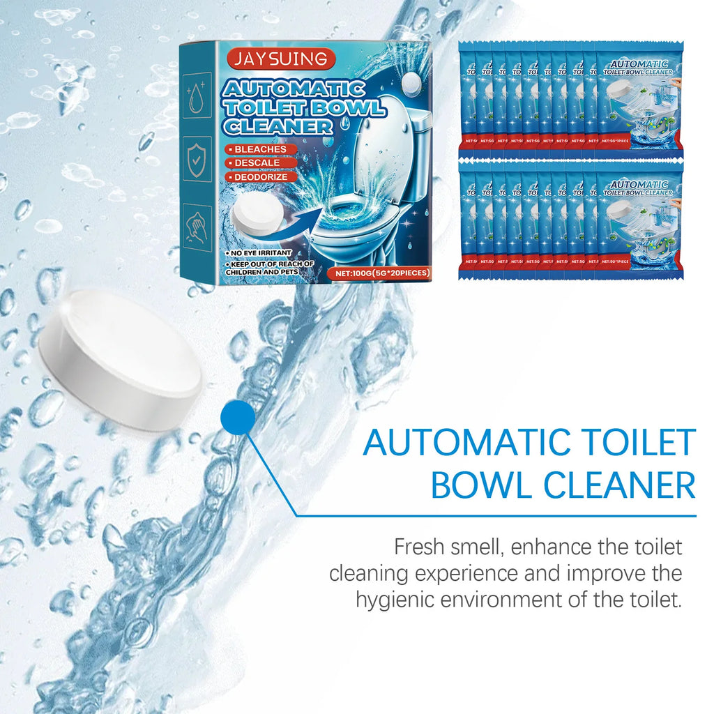 Jaysuing 20pcs Toilet Bowl Cleaner Descaling Deodorizing Urine Odor Stain Remover Tank Decontamination Bathroom Cleaning Tablets