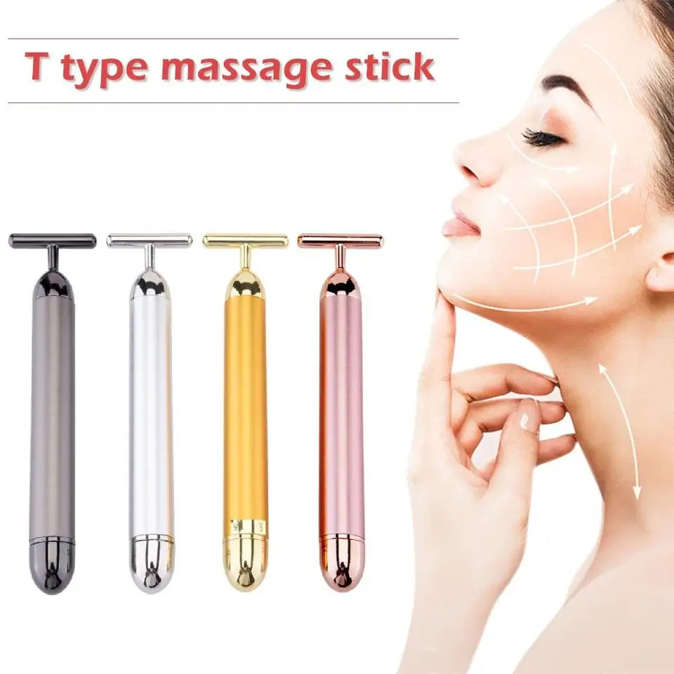 Rodillo Masajeador Facial 24K Oro CAMMUO | Antiarrugas | Lifting | Elimina Bolsas Ojos | Portátil - Firu Total Sales