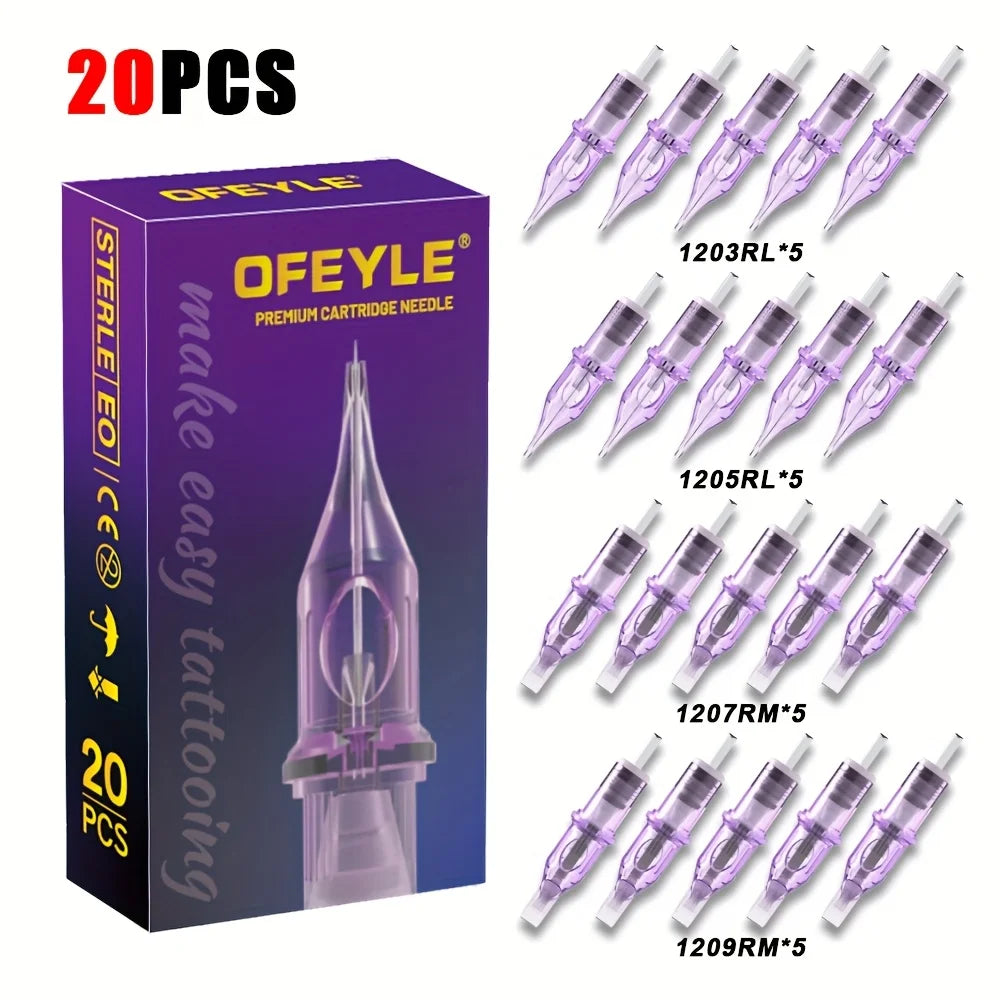 50/20PCS MIX Disposable Purple Tattoo Cartridges Needle RM / RL/ M1/ RS Needle Tattoo Needle For Tattoo Machine