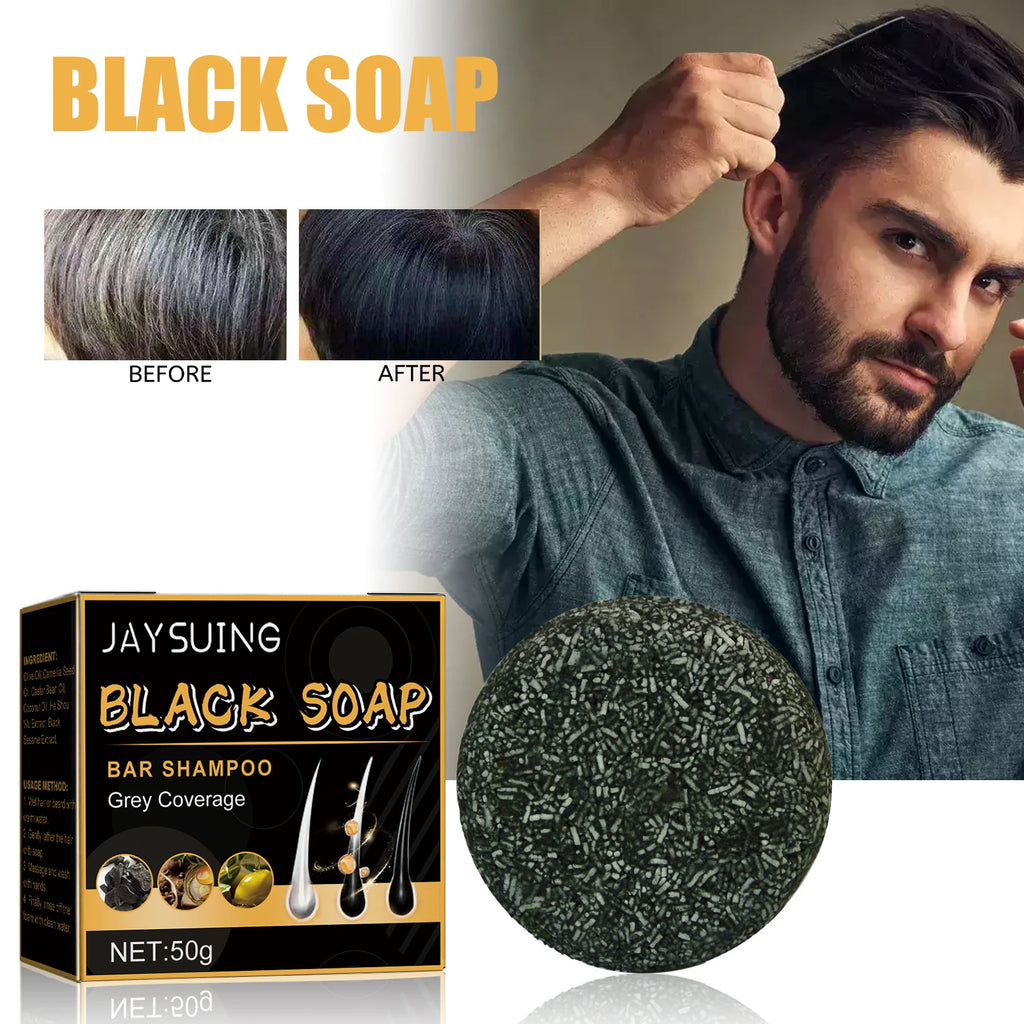 High Quality Black Soap Restores Hair Natural Color Dense Nourish Hair Care Clean Scalp Soft Hair Strong Hair Shampoo Soap