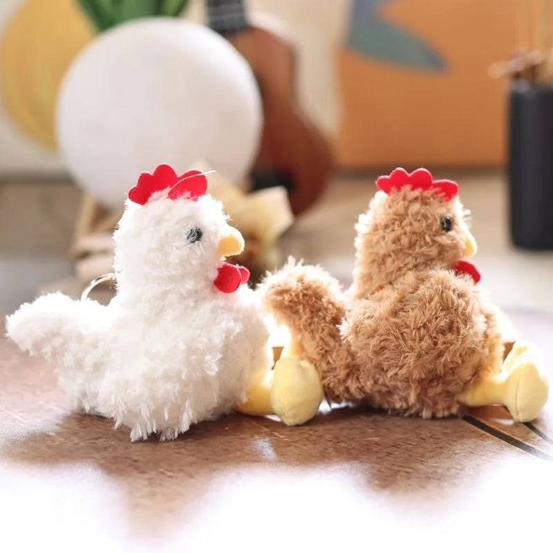 A cute plush little rooster pendant keychain bag hanger, a creative rooster pendant accessory, a cute animal keychain, a mini ro