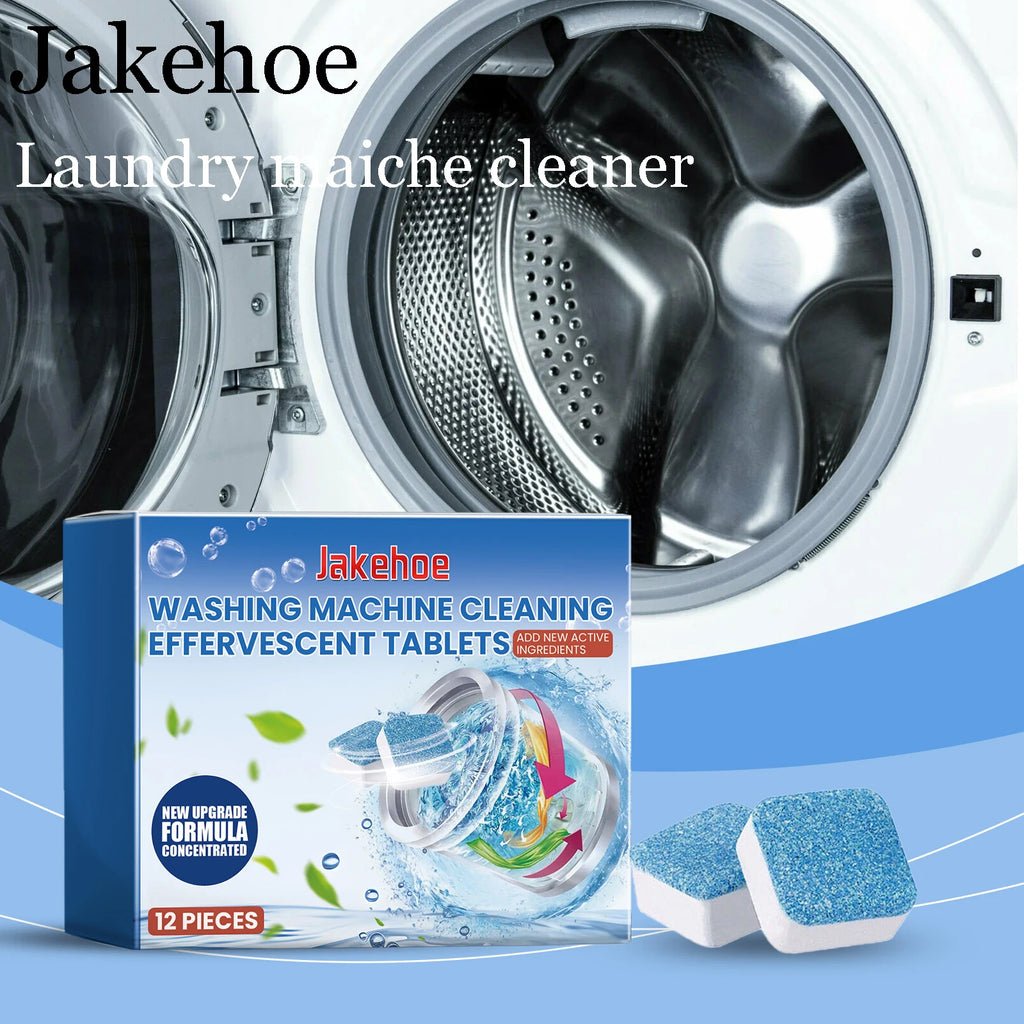 Jakehoe Laundry Machine Cleaner Tablet Deeply Remove Stubborn Dirt Long-lasting Fresh Scent Washing Machine Effervescent Tablets