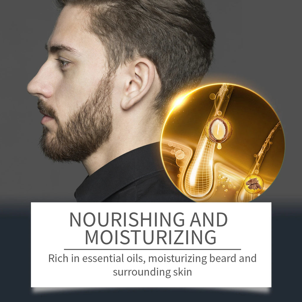 East Moon 1set Men Sandalwood Beard Care Set Moisturizing Balm Nourishing Beards Repair Frizz Moustache Growth Styling Beard Set