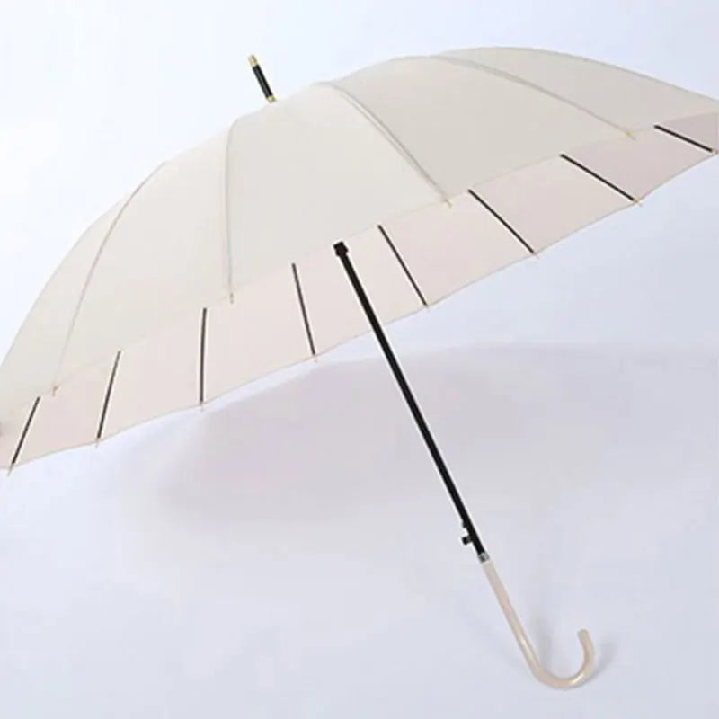 16-Year-Old Pastel-Colored Long Umbrella, Waterproof, Large, Sturdy, Long-Handled Umbrella.