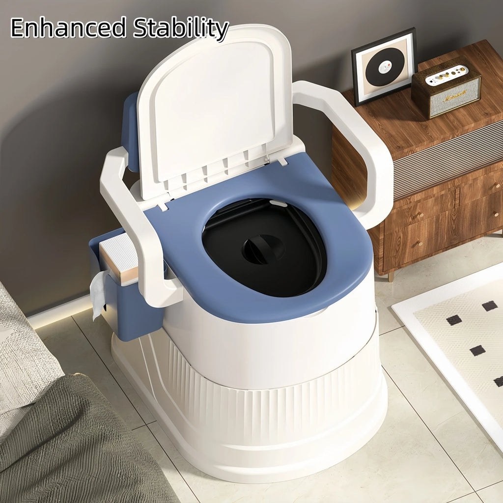 ortable Travel Toilet Chair for Adults - Odor-proof, Easy-to-Clean Sanitary Camping Toilet with Handrails, Backrest, Lid, and Toilet Stand - Ideal for Tents, RVs, Sea Fishing, Outdoor Adventures, and Hiking