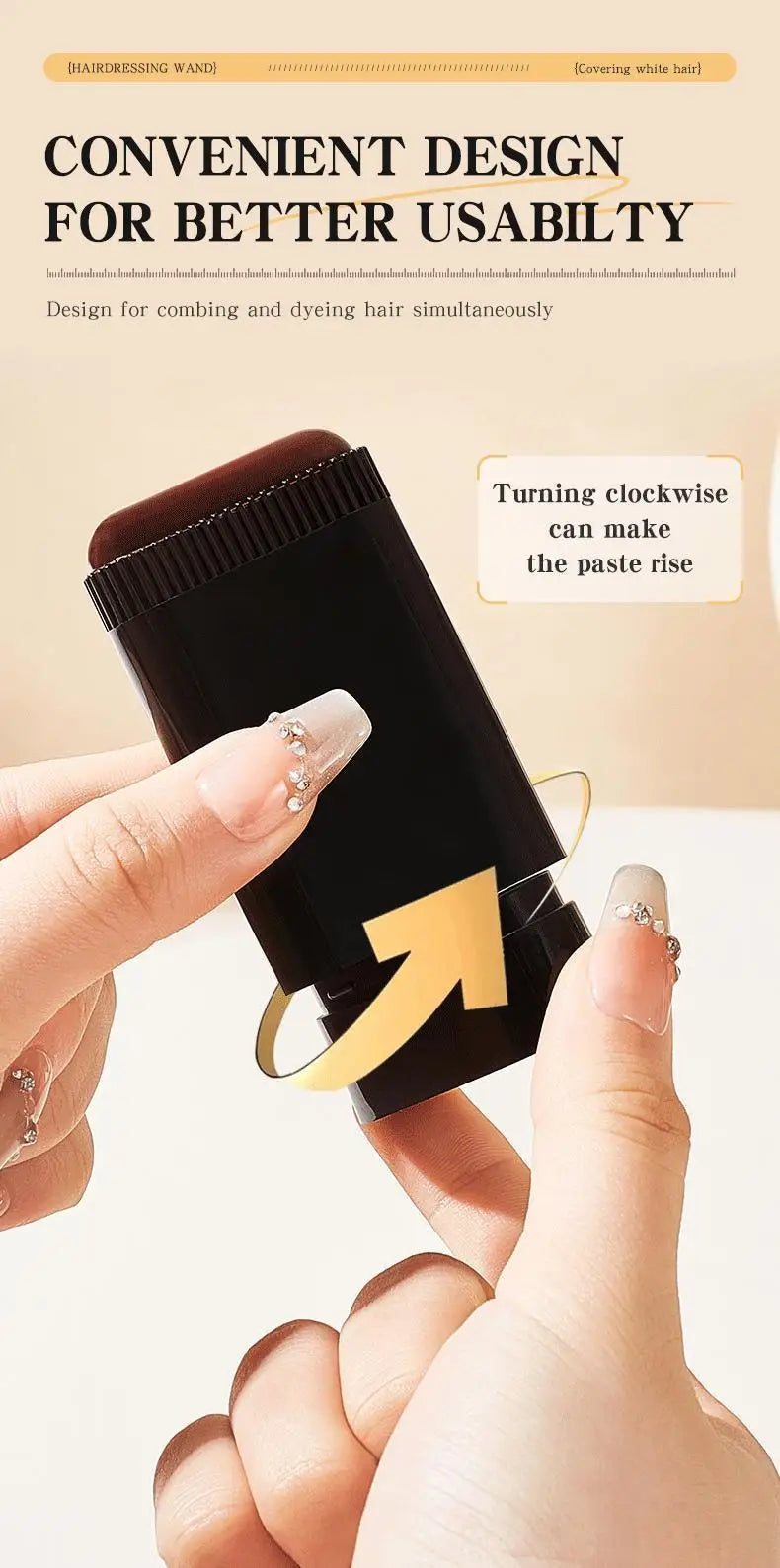 Magic Root Touch Up Pen Hair Dye Stick - Ammonia Free Temporary Gray Cover Comb Portable Drop Shipping In Stock
