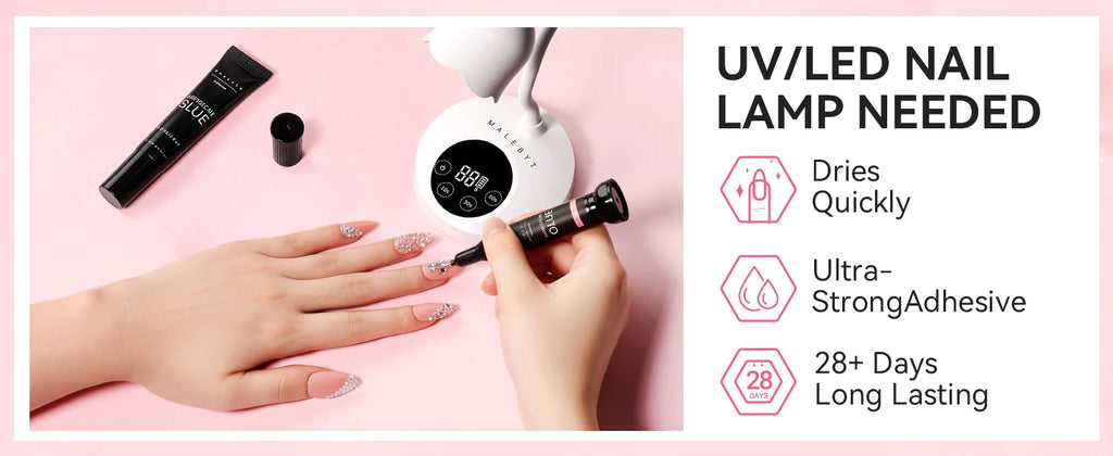 Makartt Nail Rhinestone Glue Set - Gel Nail Glue for Rhinestones, 3D Art Design Super Strong Adhesive for Charm Gems Jewel
