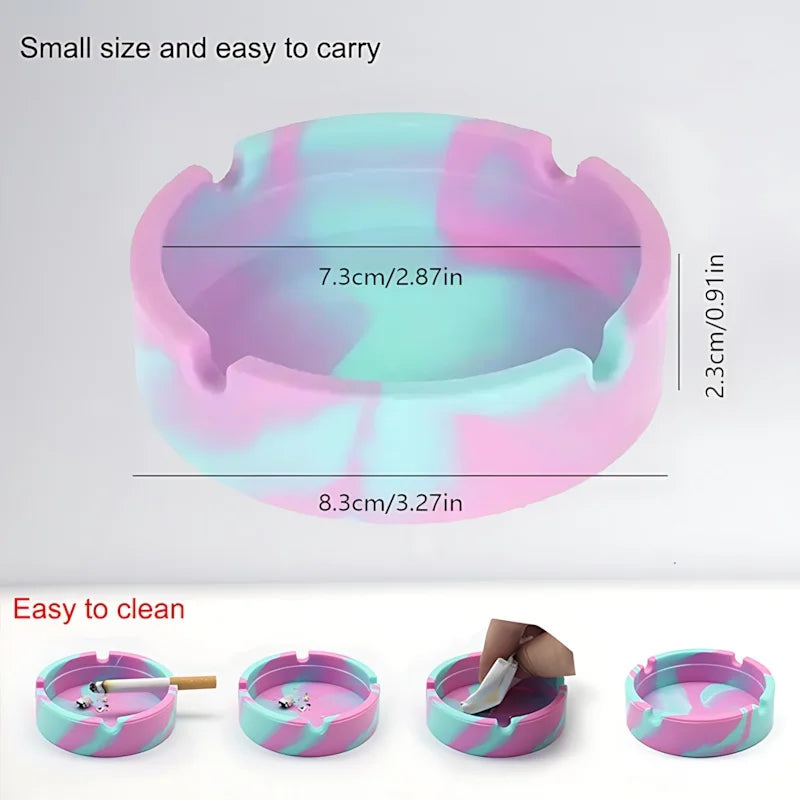 Silicone Ashtray - Shatterproof, Glow-in-Dark, Easy Clean for Indoor/Outdoor, Home, Bar, Hotel Use
