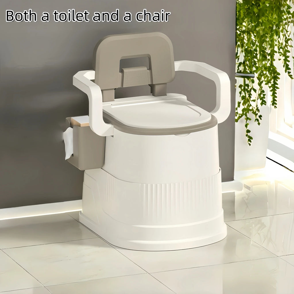 ortable Travel Toilet Chair for Adults - Odor-proof, Easy-to-Clean Sanitary Camping Toilet with Handrails, Backrest, Lid, and Toilet Stand - Ideal for Tents, RVs, Sea Fishing, Outdoor Adventures, and Hiking