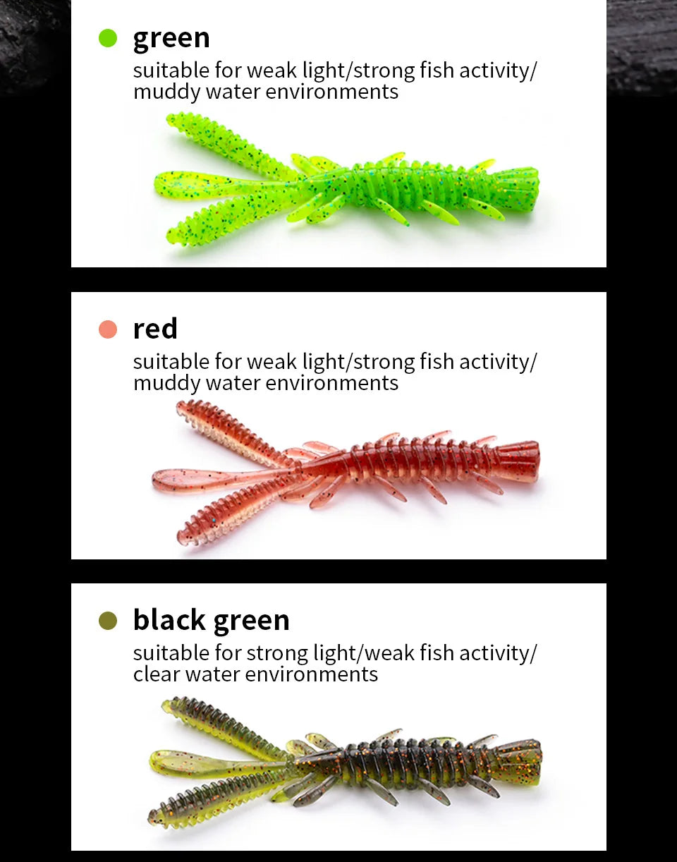 LINNHUE Camarón Silicona Flotante | NED Rig | Swimbait | Con Atrayente | Pesca Mar y Lago - Firu Total Sales