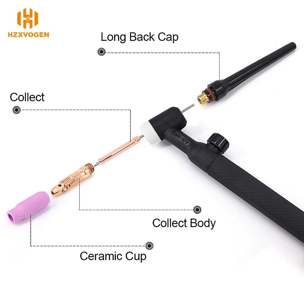 HZXVOGEN WP17V TIG Welding Torch 4M Cable Tig Welder Gun Torches With 10-25mm² Quick Connector For Soldering Welding Equipment
