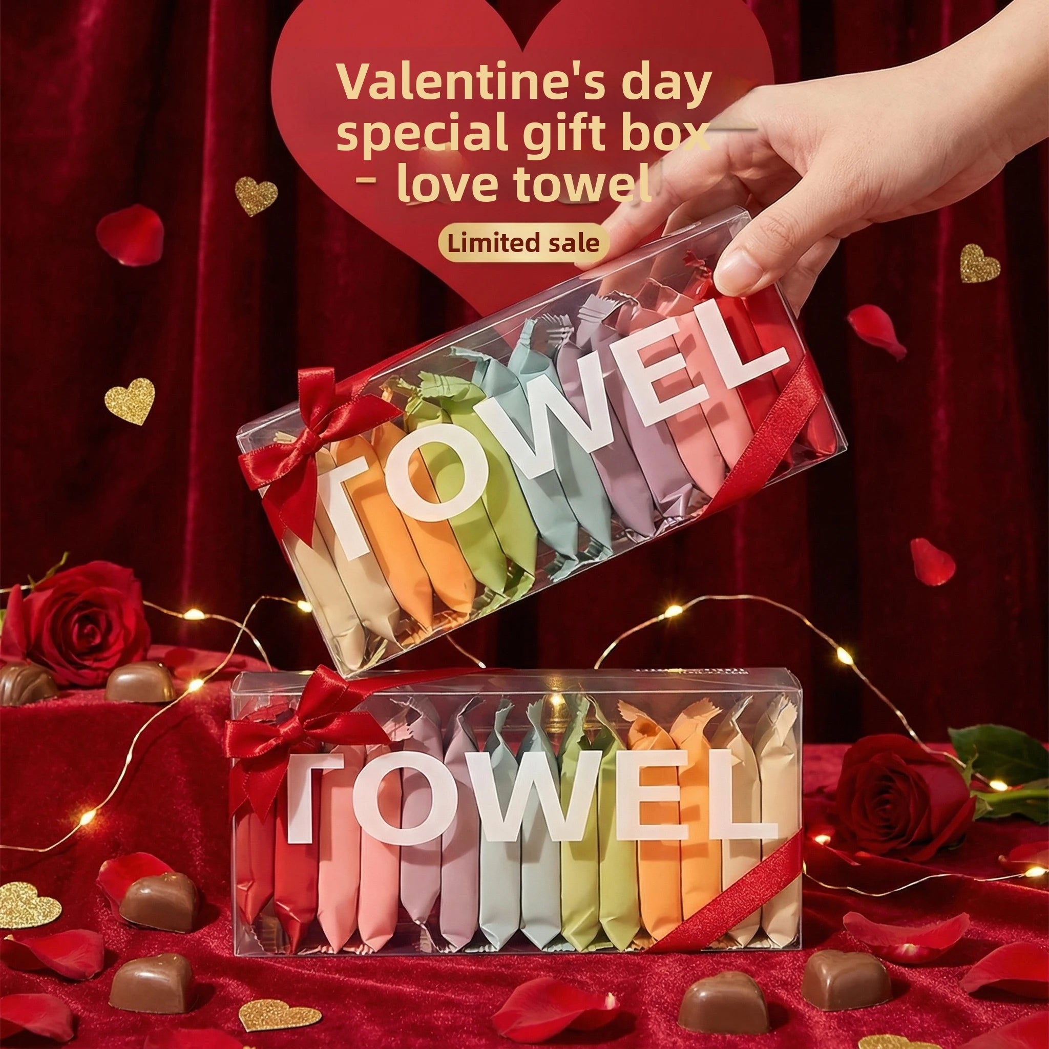 Thoughtful Valentines Gift for Him/Her -Individually Wrapped Compressed Towels,Soft Cotton Facial Towellets for Travel, Hygienic