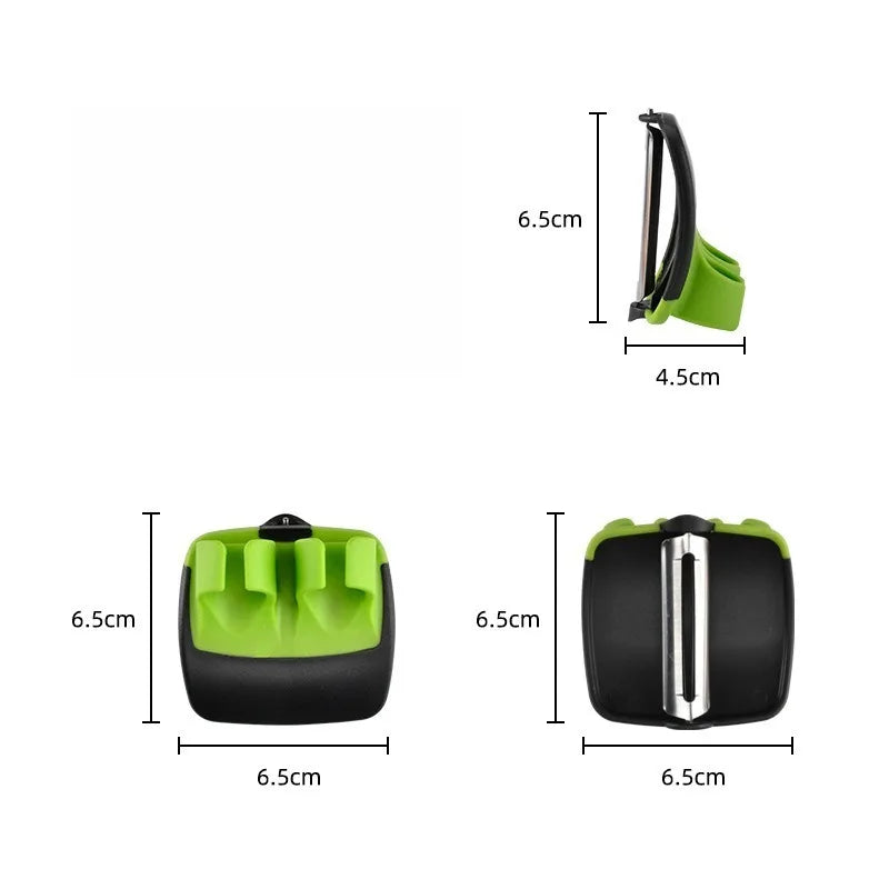 1/2 Easy and Convenient Black Green Peeler, Sharp Blade, Non Slip Grip, Suitable for Kitchen and Camping