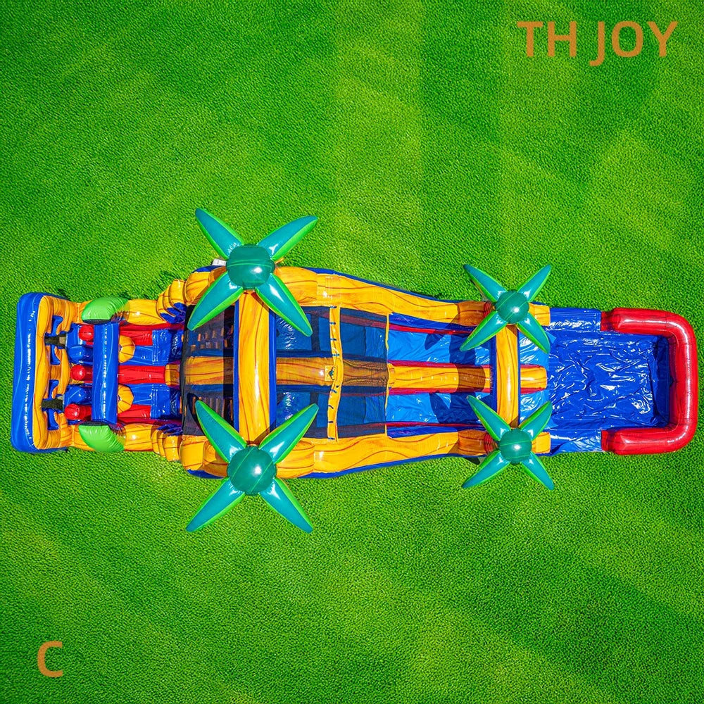 Curso de Obstáculos Inflable Comercial | Tobogán Acuático y Piscina | Fiestas 🎉 - Firu Total Sales