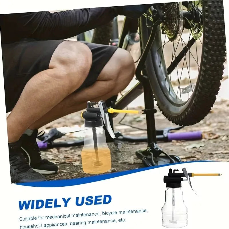 High-Pressure Oil Filler Bottle – Transparent with Copper Nozzle for Precision Lubrication