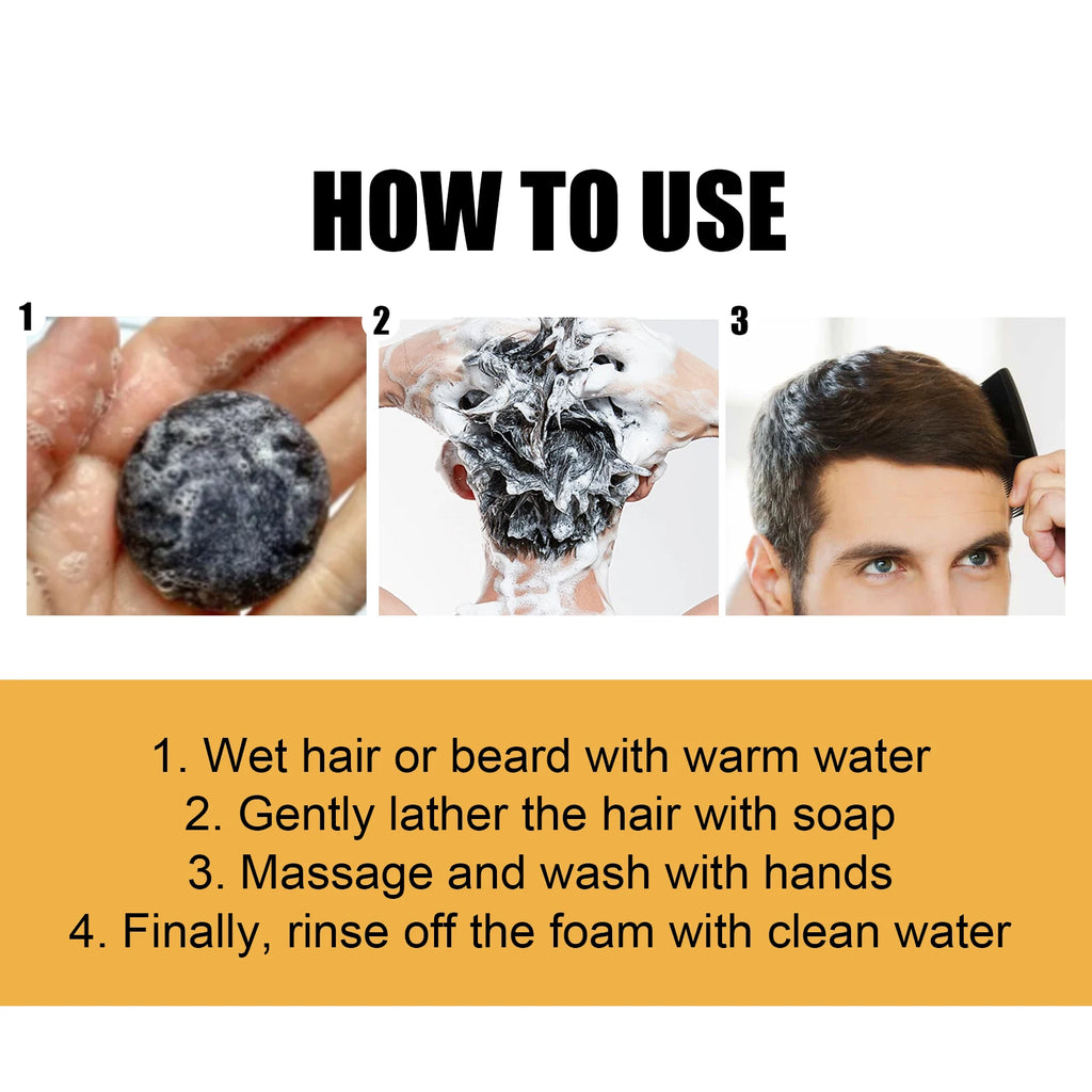 High Quality Black Soap Restores Hair Natural Color Dense Nourish Hair Care Clean Scalp Soft Hair Strong Hair Shampoo Soap