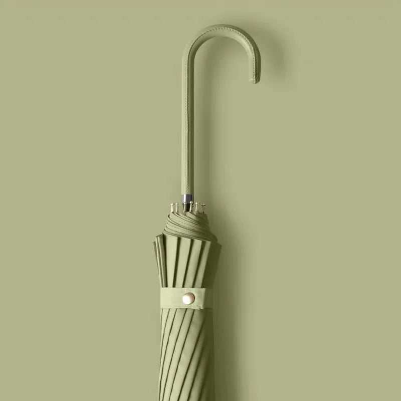 16-Year-Old Pastel-Colored Long Umbrella, Waterproof, Large, Sturdy, Long-Handled Umbrella.