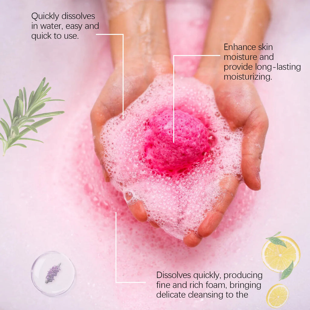 OceAura 6pcs Bubble Bath Bomb Ball Exfoliating Body Nourish Skin Relieve Fatigue Stress Anxiety Clean Pores Body Bath Bomb Set